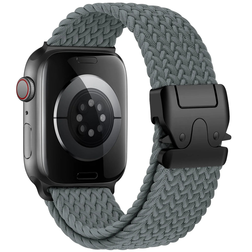 Apple Watch replacement band in gray paracord
