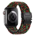Apple Watch replacement band in red and green paracord