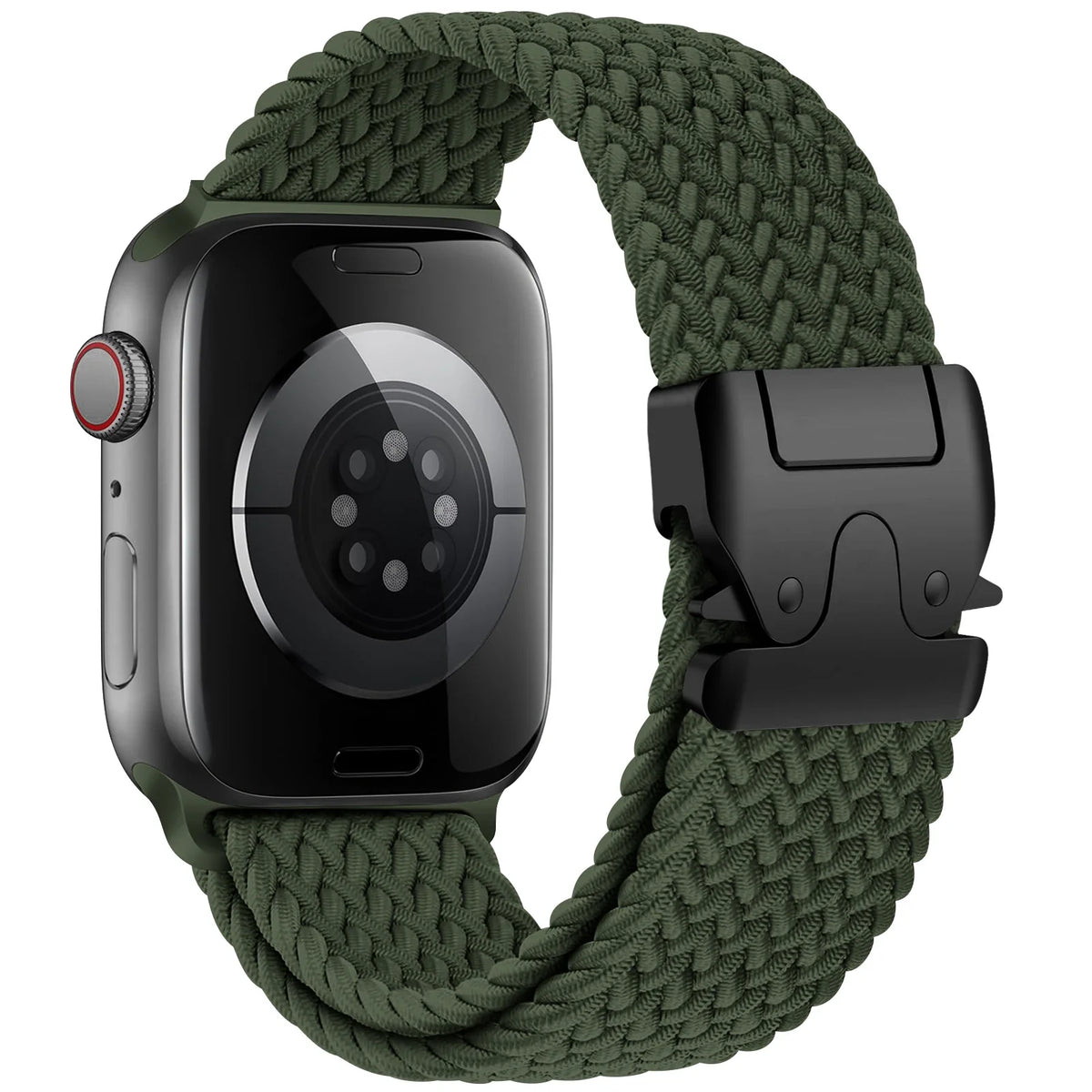 Apple Watch replacement band in green paracord