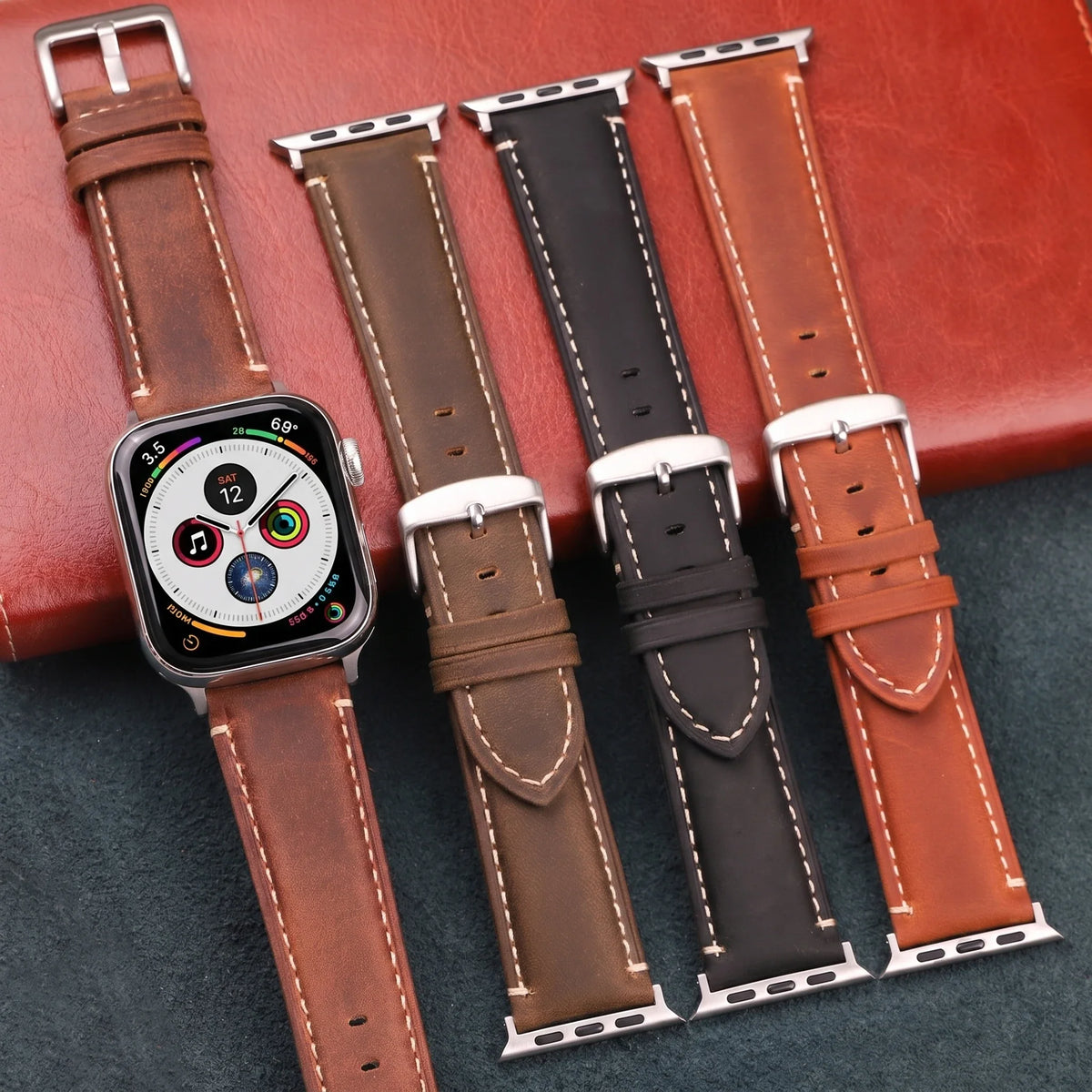 Classic leather replacement band for Apple Watch