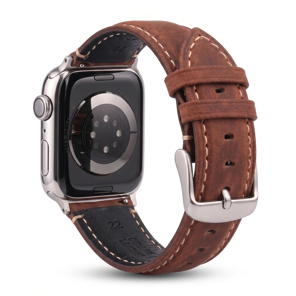 Classic light brown leather replacement band for Apple Watch