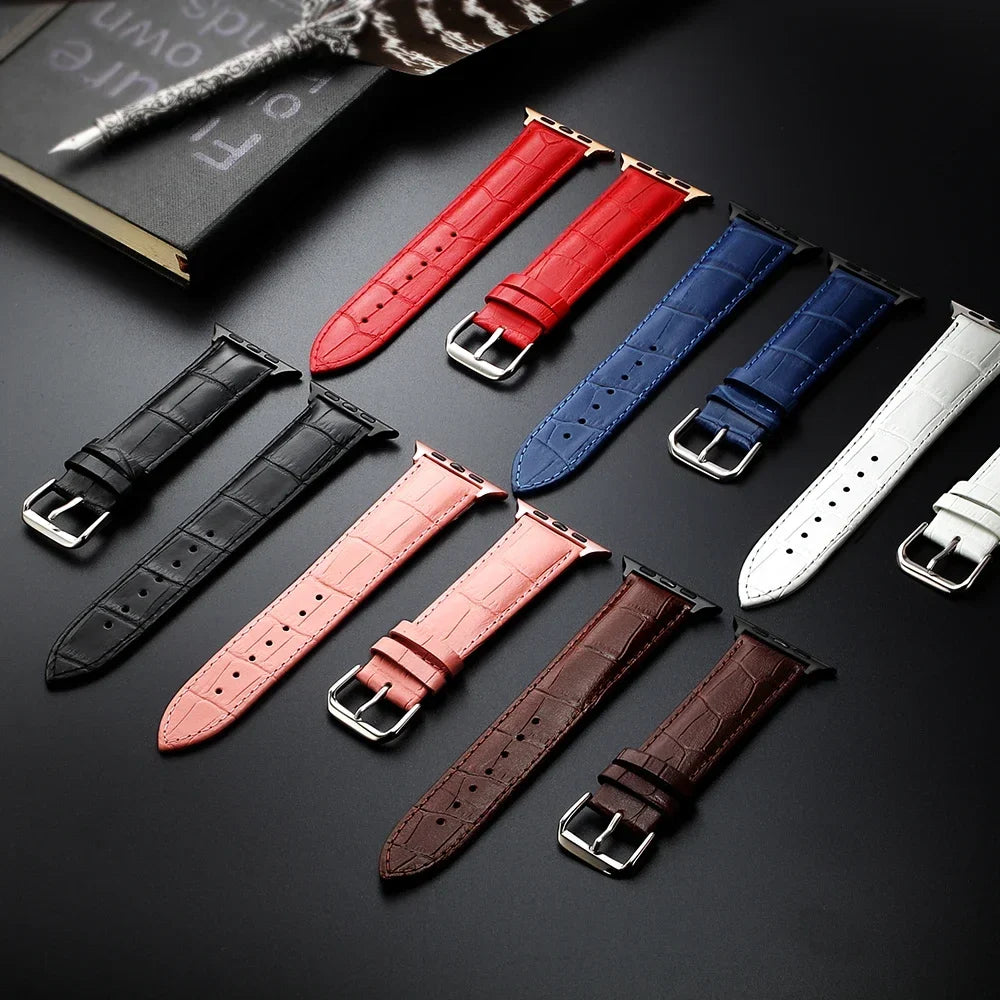 Replacement band for Apple Watch in leather and steel