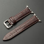 Replacement band for Apple Watch in brown leather and steel