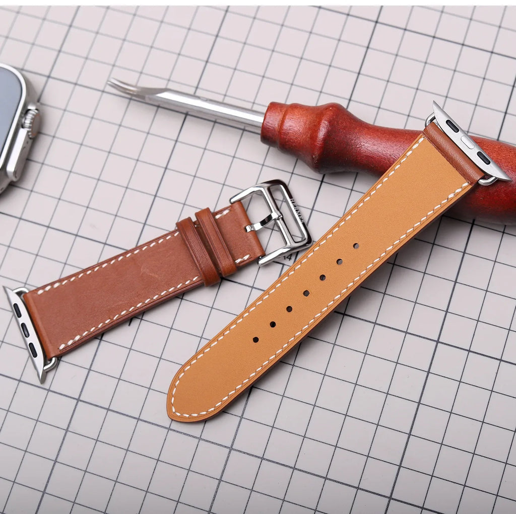 Leather replacement band for Apple Watch for women and men