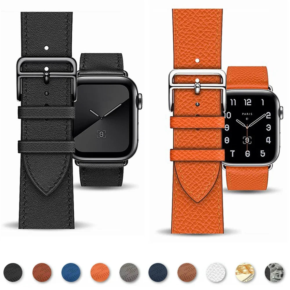 Leather replacement band for Apple Watch for women and men