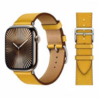 Yellow leather replacement band for Apple Watch for women and men