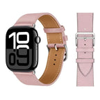Pink leather replacement band for Apple Watch for women and men
