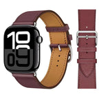Purple leather replacement band for Apple Watch for women and men