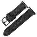 Replacement Apple Watch band in black distressed leather