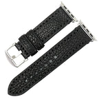 Replacement Apple Watch band in black distressed leather