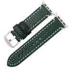Replacement Apple Watch band in green distressed leather