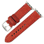 Replacement Apple Watch band in red distressed leather