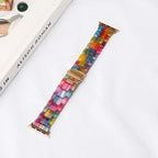 Replacement Apple Watch band in rainbow resin