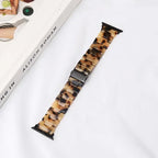 Replacement Apple Watch band in brown and beige resin