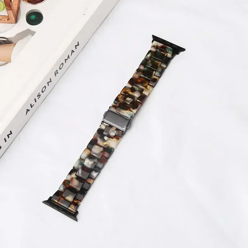 Replacement Apple Watch band in black resin