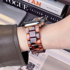 Replacement Apple Watch band in brown resin