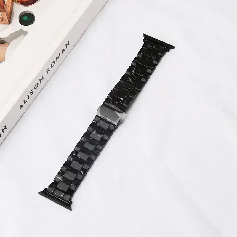 Replacement Apple Watch band in black resin