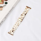 Replacement Apple Watch band in white and brown resin