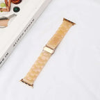 Replacement Apple Watch band in yellow and beige resin