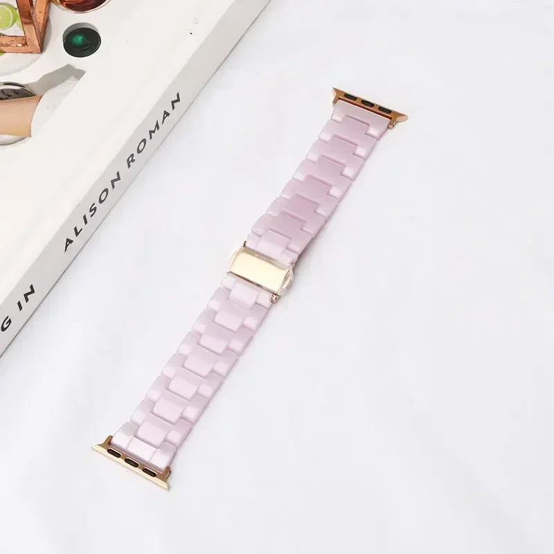 Replacement Apple Watch band in purple resin