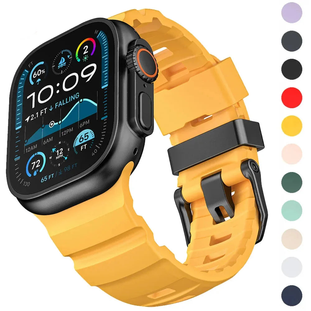 Thick silicone replacement band for Apple Watch