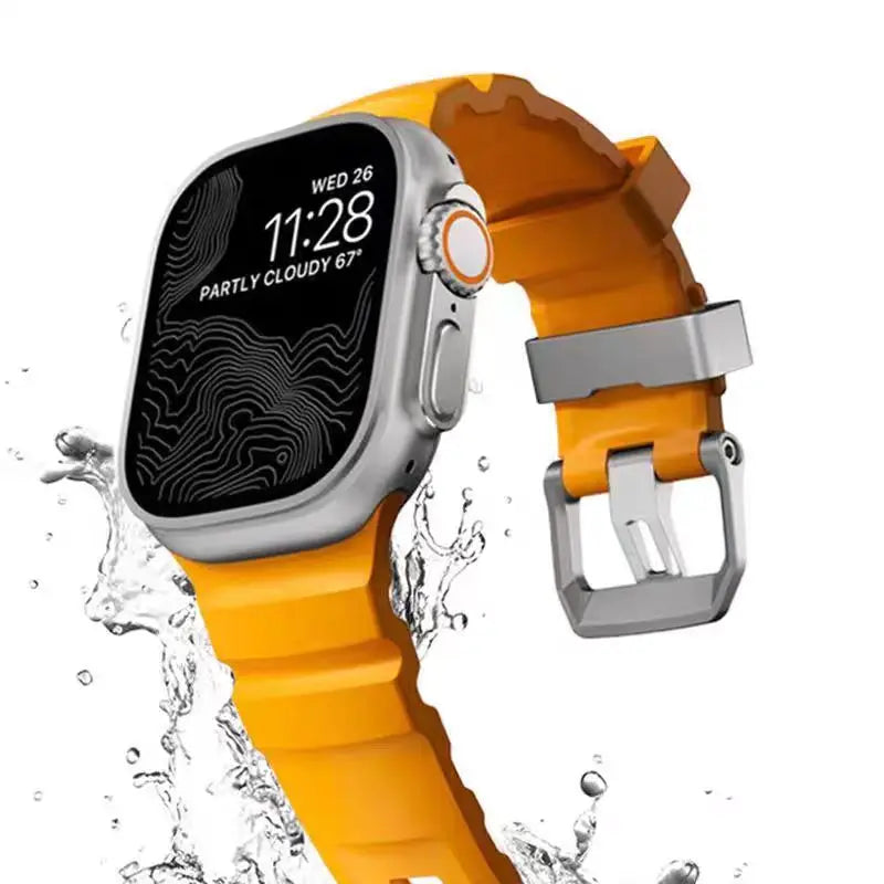 Thick silicone replacement band for Apple Watch