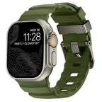 Thick green silicone replacement band for Apple Watch