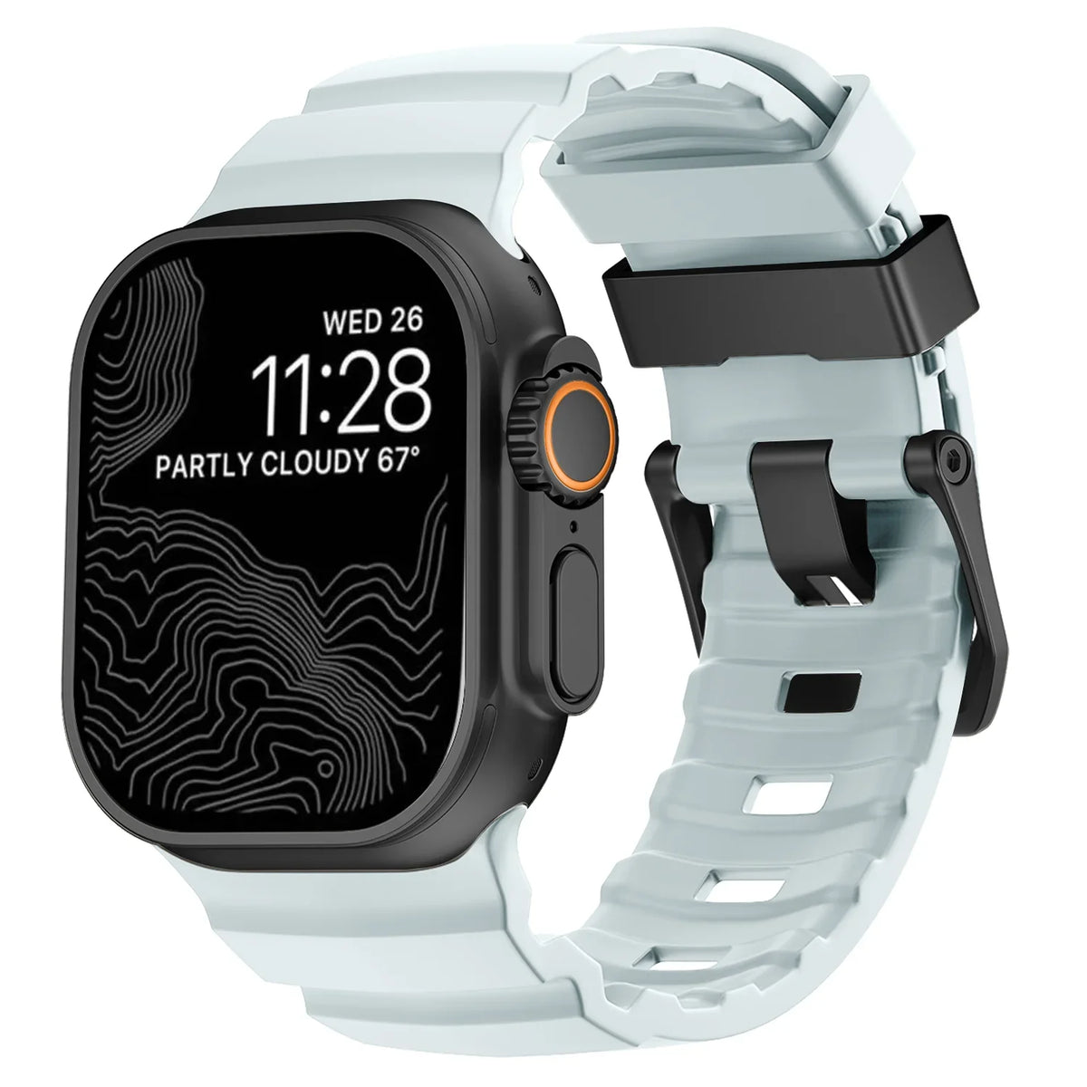 Thick blue silicone replacement band for Apple Watch