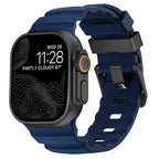 Thick midnight blue silicone replacement band for Apple Watch