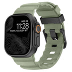 Thick green silicone replacement band for Apple Watch