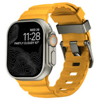 Thick yellow silicone replacement band for Apple Watch