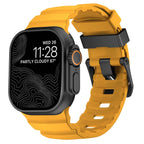 Thick yellow silicone replacement band for Apple Watch