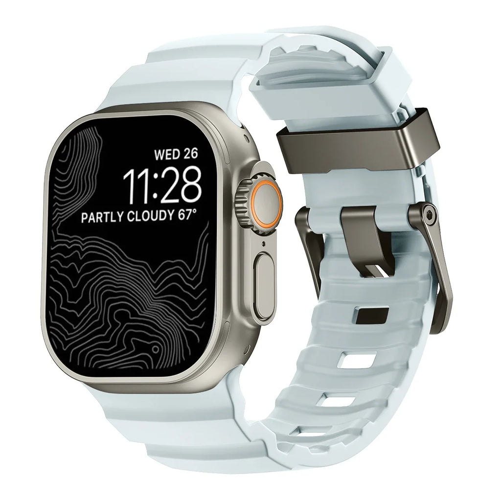 Thick blue silicone replacement band for Apple Watch