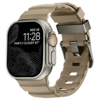 Thick brown silicone replacement band for Apple Watch
