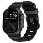 Thick black silicone replacement band for Apple Watch