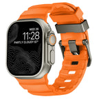 Thick orange silicone replacement band for Apple Watch