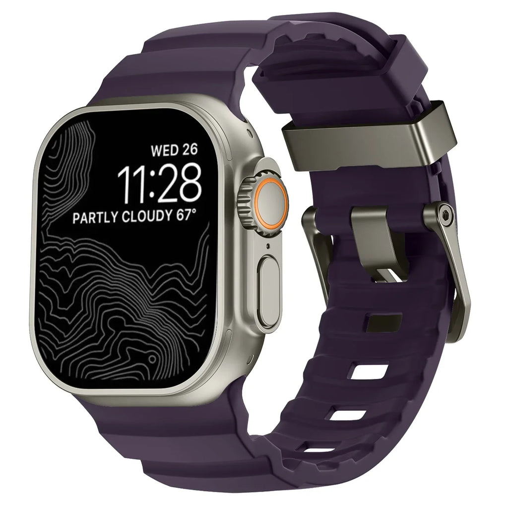 Thick purple silicone replacement band for Apple Watch