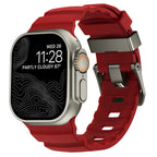 Thick red silicone replacement band for Apple Watch