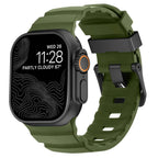Thick green silicone replacement band for Apple Watch
