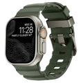 Thick green silicone replacement band for Apple Watch