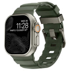 Thick green silicone replacement band for Apple Watch