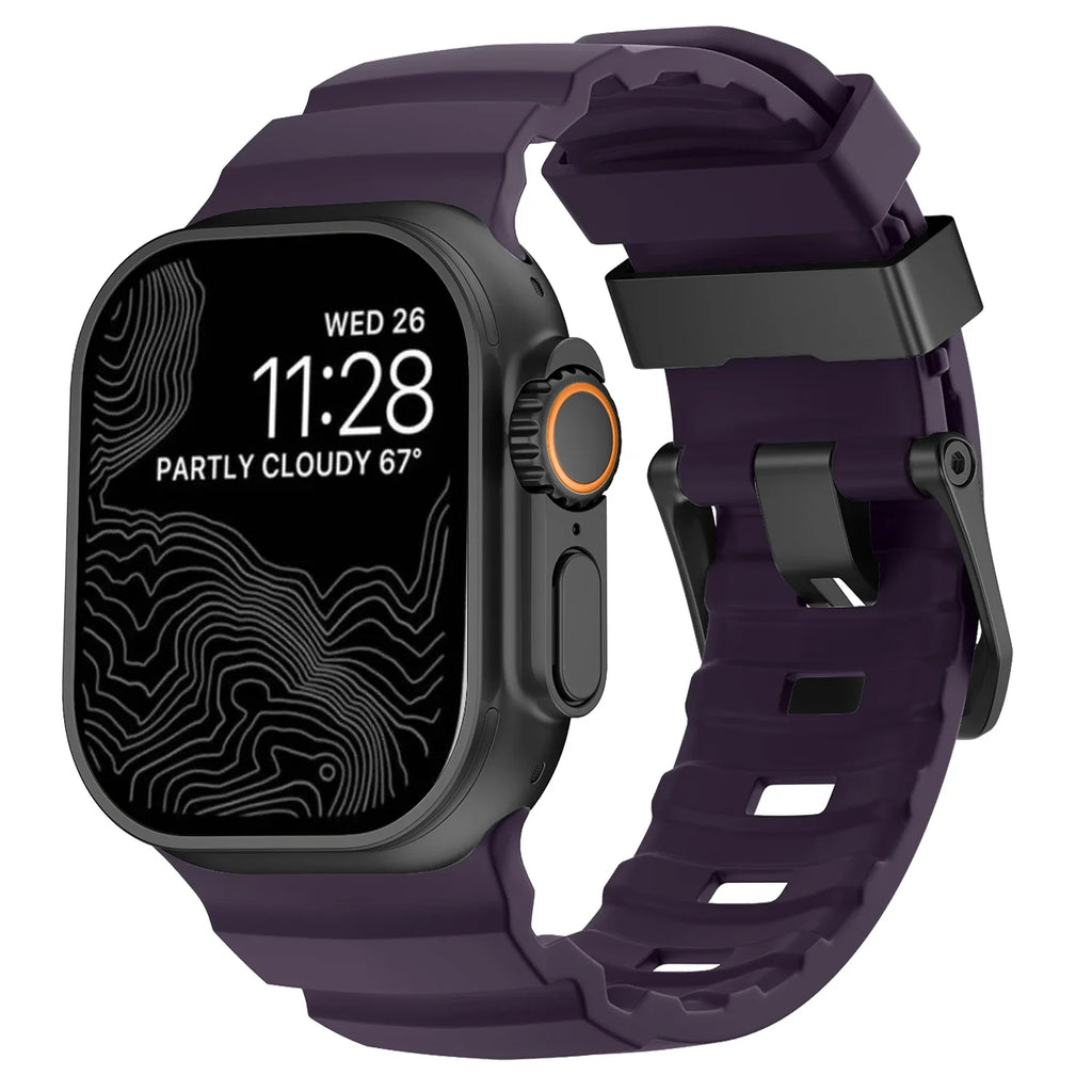 Thick purple silicone replacement band for Apple Watch