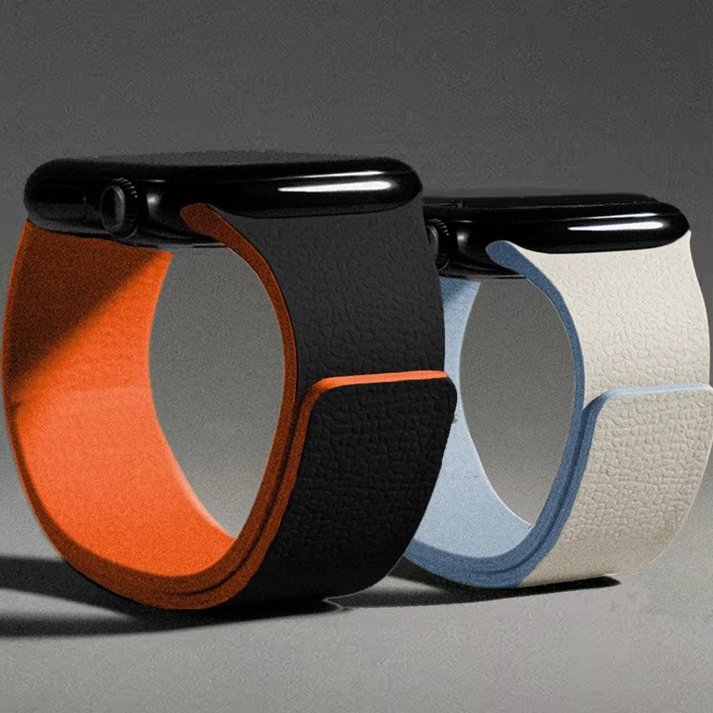 Magnetic silicone replacement band for Apple Watch