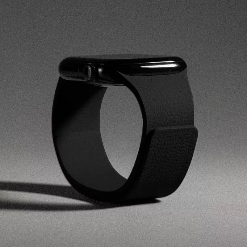 Magnetic silicone replacement band for Apple Watch in black