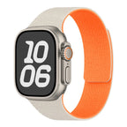 Magnetic silicone replacement band for Apple Watch in beige and orange