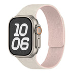 Magnetic silicone replacement band for Apple Watch in white and pink