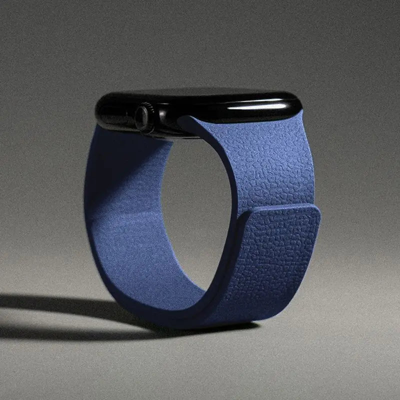 Magnetic silicone replacement band for Apple Watch in blue