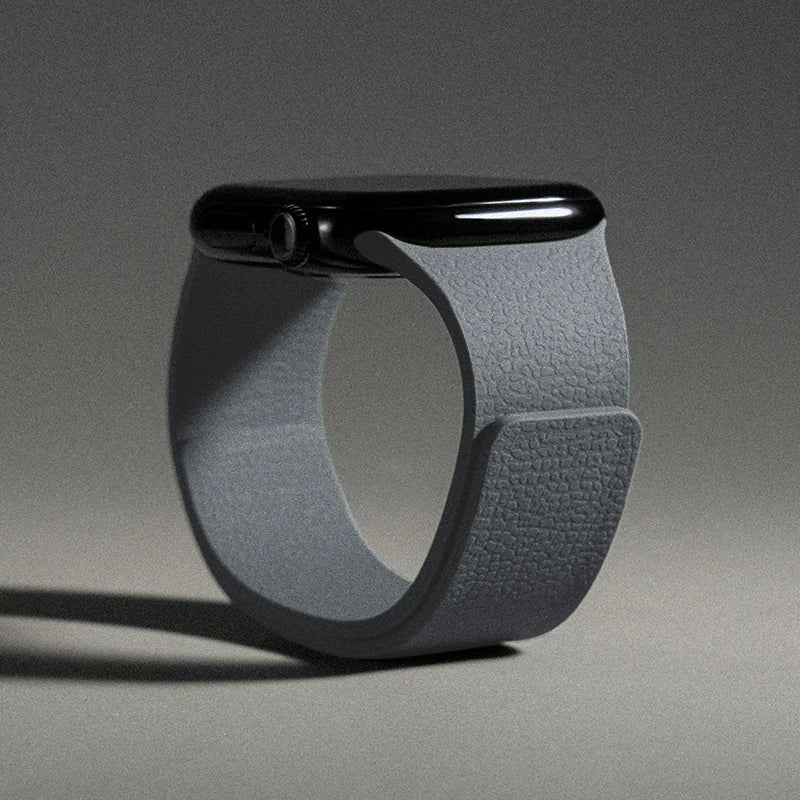 Magnetic silicone replacement band for Apple Watch in gray