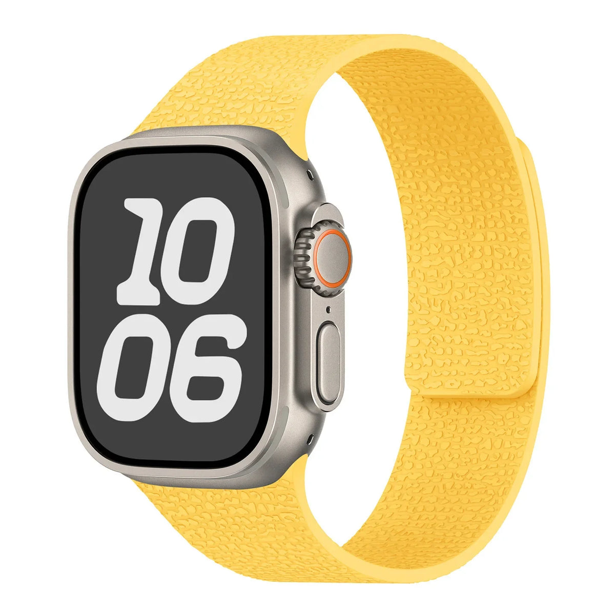Magnetic silicone replacement band for Apple Watch in yellow