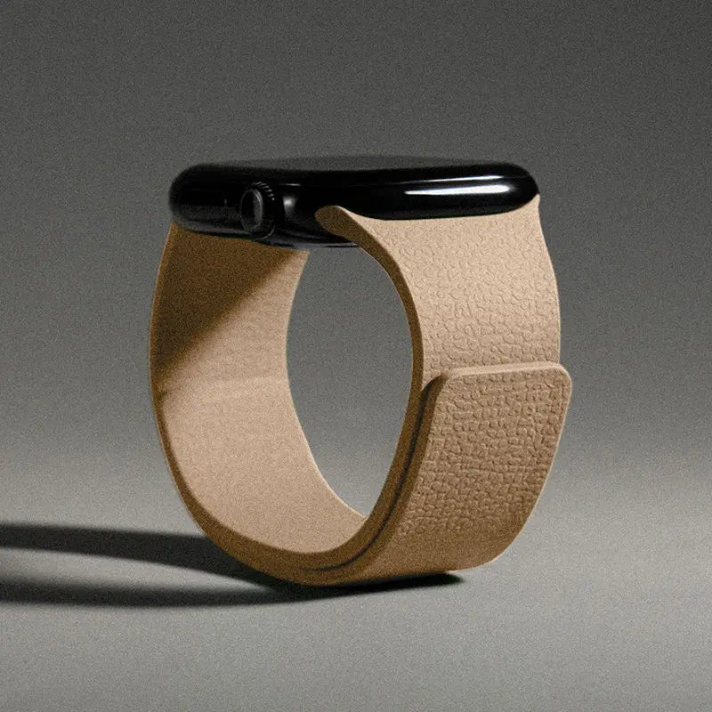 Magnetic silicone replacement band for Apple Watch in brown
